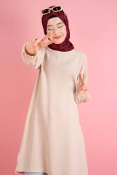 Ayrobin Tunik Jenna Basic Armalı Tunik Krem 